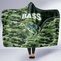 Bass Fishing Camouflage Hooded Blanket Zipper Stylized