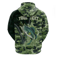 Personalized Bass Fishing Camouflage Hoodie Zipper Stylized