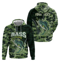 Personalized Bass Fishing Camouflage Hoodie Zipper Stylized