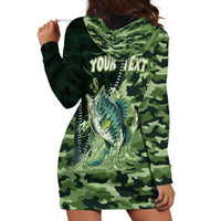 Personalized Bass Fishing Camouflage Hoodie Dress Zipper Stylized