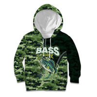 Personalized Bass Fishing Camouflage Kid Hoodie Zipper Stylized