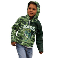 Personalized Bass Fishing Camouflage Kid Hoodie Zipper Stylized