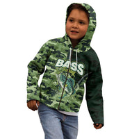 Personalized Bass Fishing Camouflage Kid Hoodie Zipper Stylized
