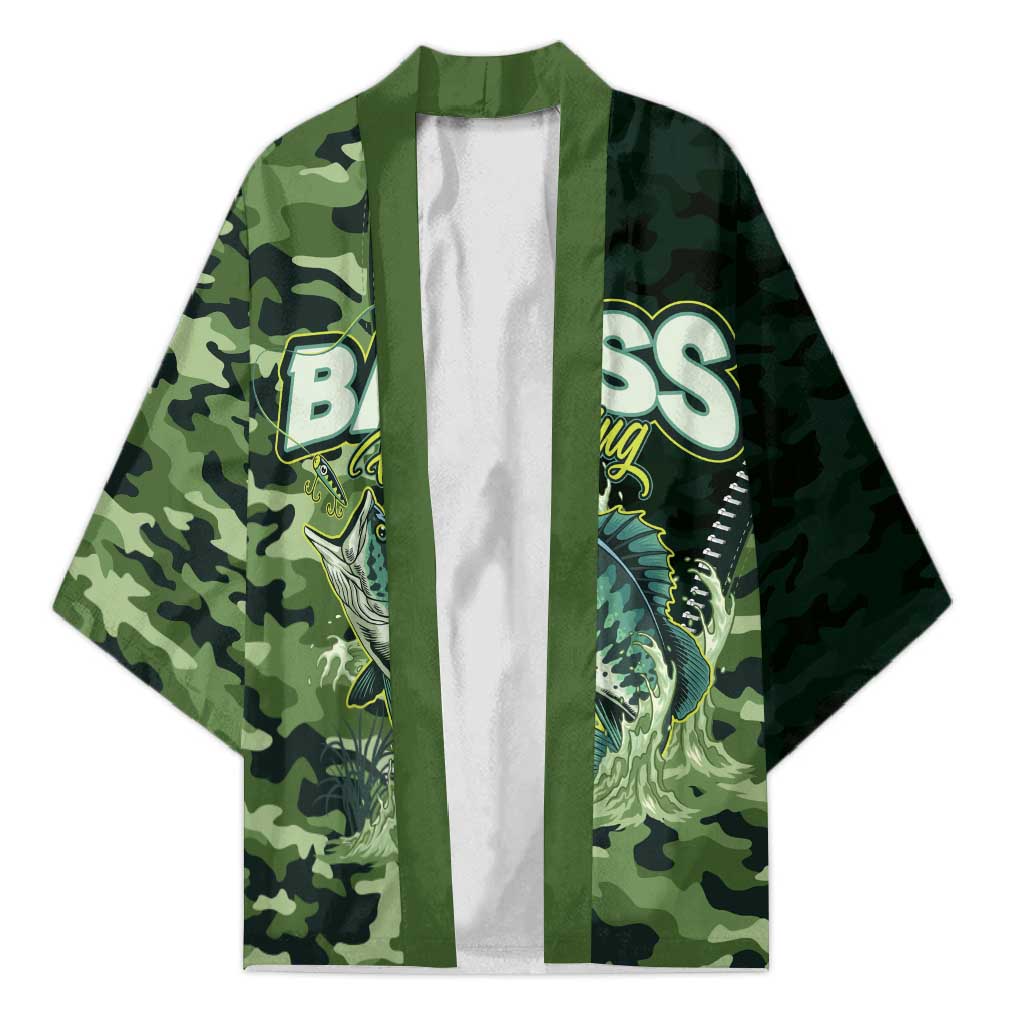 Personalized Bass Fishing Camouflage Kimono Zipper Stylized