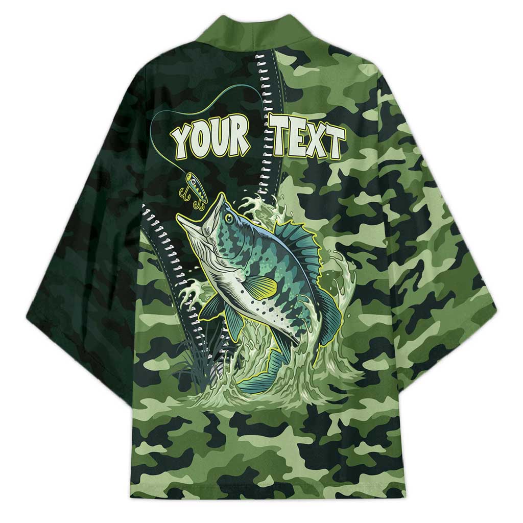 Personalized Bass Fishing Camouflage Kimono Zipper Stylized