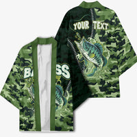 Personalized Bass Fishing Camouflage Kimono Zipper Stylized