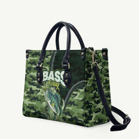 Bass Fishing Camouflage Leather Bag Zipper Stylized