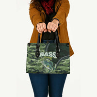 Bass Fishing Camouflage Leather Bag Zipper Stylized