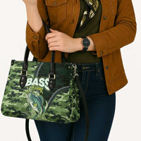 Bass Fishing Camouflage Leather Bag Zipper Stylized