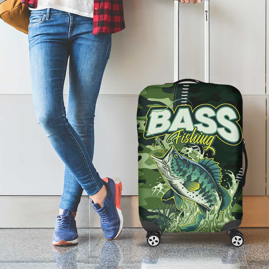Bass Fishing Camouflage Luggage Cover Zipper Stylized