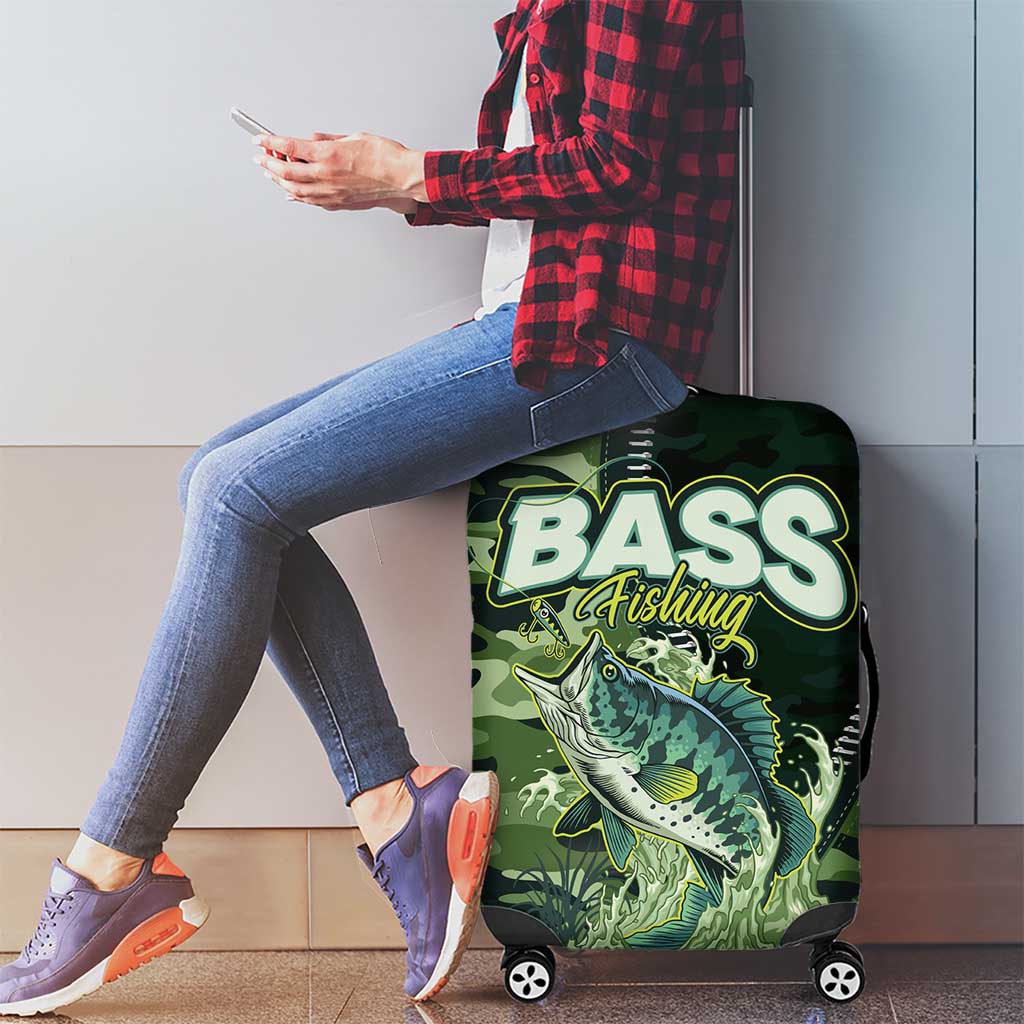 Bass Fishing Camouflage Luggage Cover Zipper Stylized