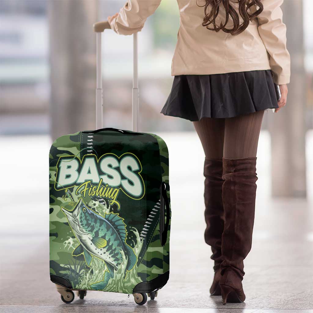 Bass Fishing Camouflage Luggage Cover Zipper Stylized