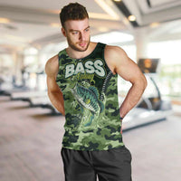 Personalized Bass Fishing Camouflage Men Tank Top Zipper Stylized