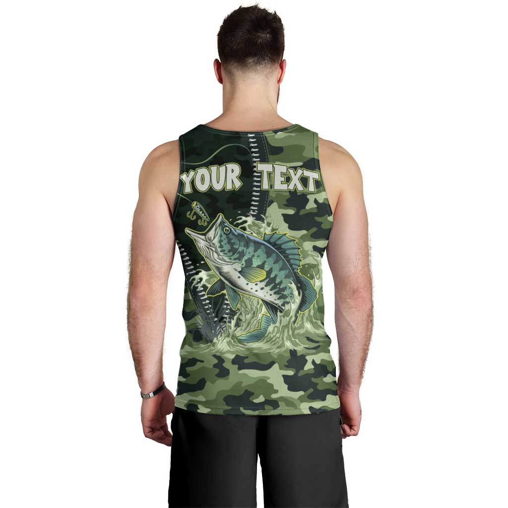 Personalized Bass Fishing Camouflage Men Tank Top Zipper Stylized