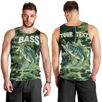 Personalized Bass Fishing Camouflage Men Tank Top Zipper Stylized
