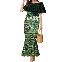 Personalized Bass Fishing Camouflage Mermaid Dress Zipper Stylized