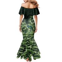 Personalized Bass Fishing Camouflage Mermaid Dress Zipper Stylized