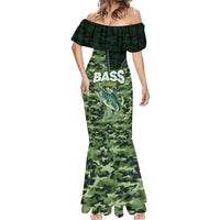 Personalized Bass Fishing Camouflage Mermaid Dress Zipper Stylized