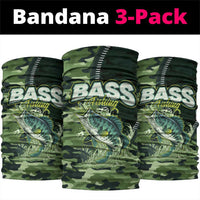 Bass Fishing Camouflage Neck Gaiter Zipper Stylized