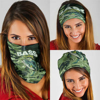 Bass Fishing Camouflage Neck Gaiter Zipper Stylized
