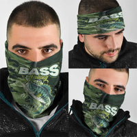 Bass Fishing Camouflage Neck Gaiter Zipper Stylized