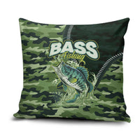 Bass Fishing Camouflage Pillow Cover Zipper Stylized