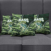 Bass Fishing Camouflage Pillow Cover Zipper Stylized