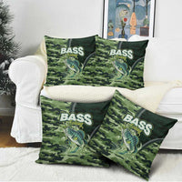 Bass Fishing Camouflage Pillow Cover Zipper Stylized