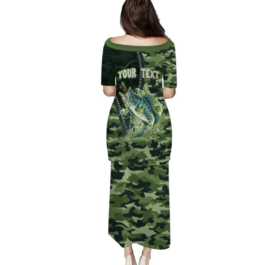 Personalized Bass Fishing Camouflage Puletasi Zipper Stylized