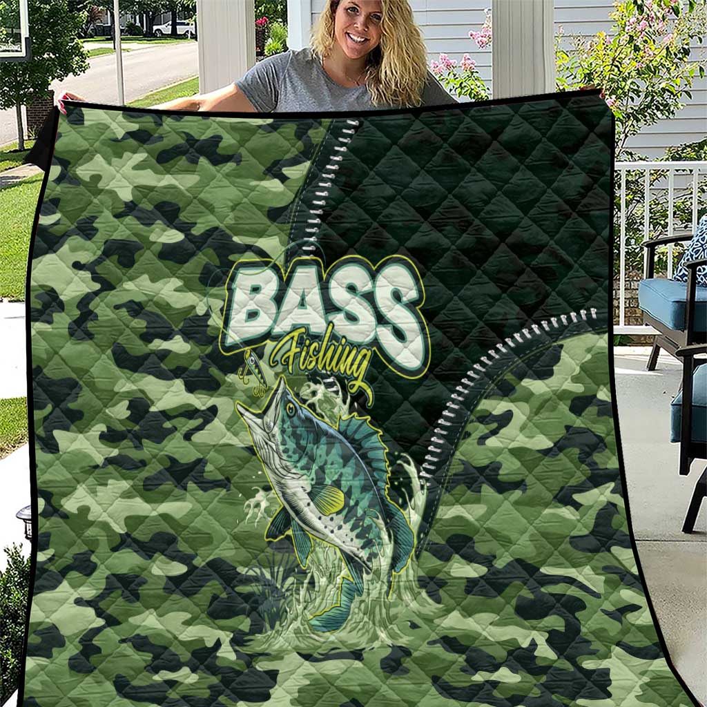 Bass Fishing Camouflage Quilt Zipper Stylized
