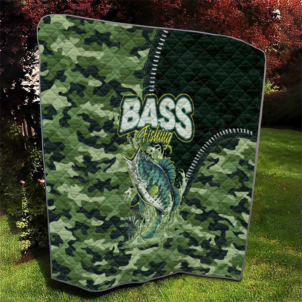 Bass Fishing Camouflage Quilt Zipper Stylized