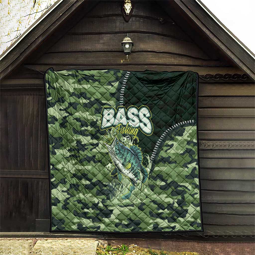 Bass Fishing Camouflage Quilt Zipper Stylized