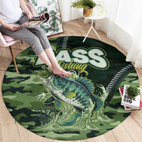Bass Fishing Camouflage Round Carpet Zipper Stylized