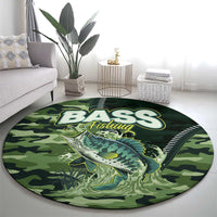 Bass Fishing Camouflage Round Carpet Zipper Stylized