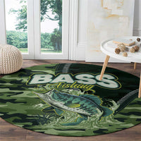 Bass Fishing Camouflage Round Carpet Zipper Stylized