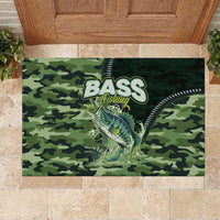 Bass Fishing Camouflage Rubber Doormat Zipper Stylized