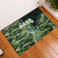 Bass Fishing Camouflage Rubber Doormat Zipper Stylized