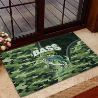 Bass Fishing Camouflage Rubber Doormat Zipper Stylized
