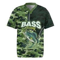 Personalized Bass Fishing Camouflage Rugby Jersey Zipper Stylized