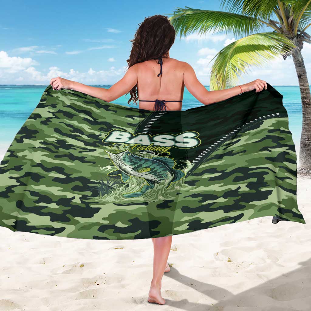 Bass Fishing Camouflage Sarong Zipper Stylized
