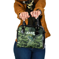 Bass Fishing Camouflage Shoulder Handbag Zipper Stylized