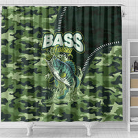 Bass Fishing Camouflage Shower Curtain Zipper Stylized