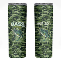 Personalized Bass Fishing Camouflage Skinny Tumbler Zipper Stylized