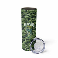 Personalized Bass Fishing Camouflage Skinny Tumbler Zipper Stylized