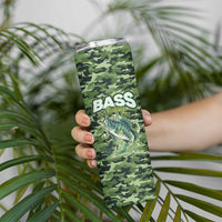 Personalized Bass Fishing Camouflage Skinny Tumbler Zipper Stylized