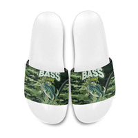 Bass Fishing Camouflage Slide Sandals Zipper Stylized