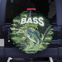 Bass Fishing Camouflage Spare Tire Cover Zipper Stylized
