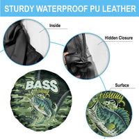 Bass Fishing Camouflage Spare Tire Cover Zipper Stylized