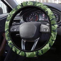 Bass Fishing Camouflage Steering Wheel Cover Zipper Stylized