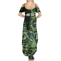 Personalized Bass Fishing Camouflage Summer Maxi Dress Zipper Stylized
